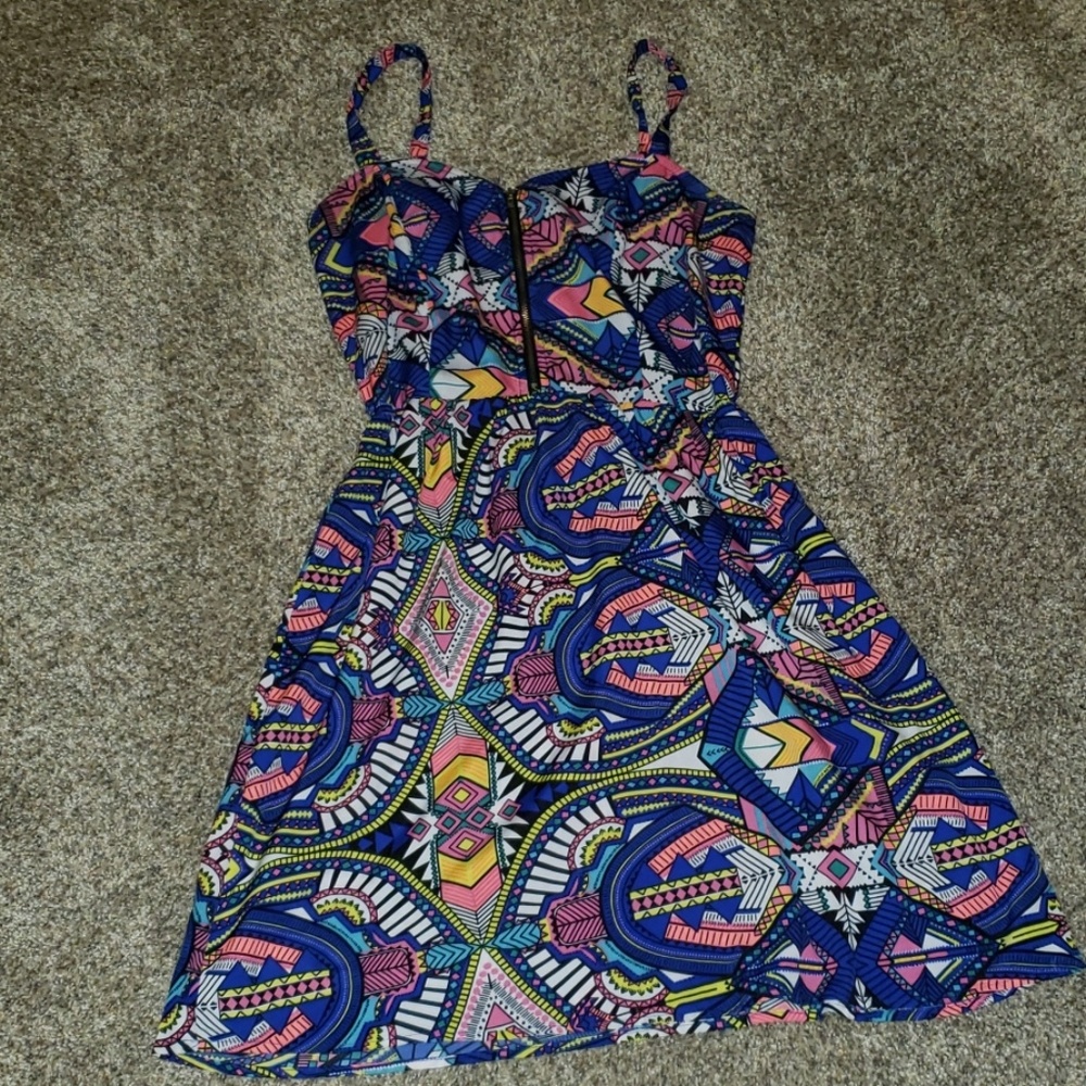 Aztec print casual dress